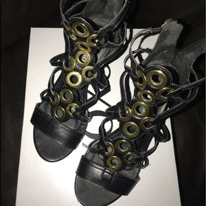 XOXO Black wedges.  Size 6